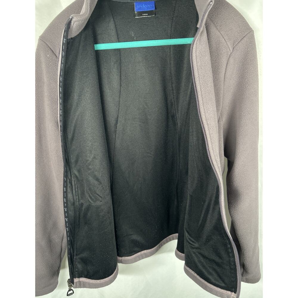Irideon Riding Wear Full Zip Up Fleece Pullover Purple Gray Large Lined - Picture 4 of 4